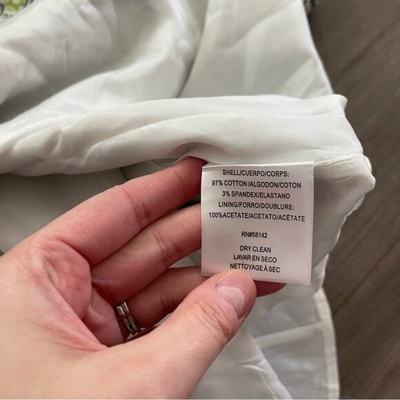 Maggy London Lime Green Floral Fit & Flare Knee Length Dress - Picture 7 of 7